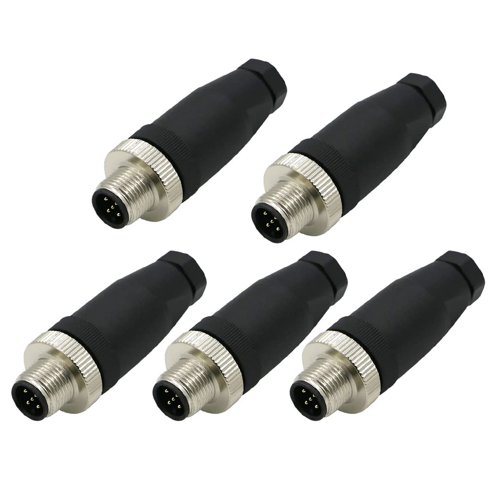 usa様 Amazon.com: FOWIUNYE 5Pcs M12 5 Pin Male Connector, A Code